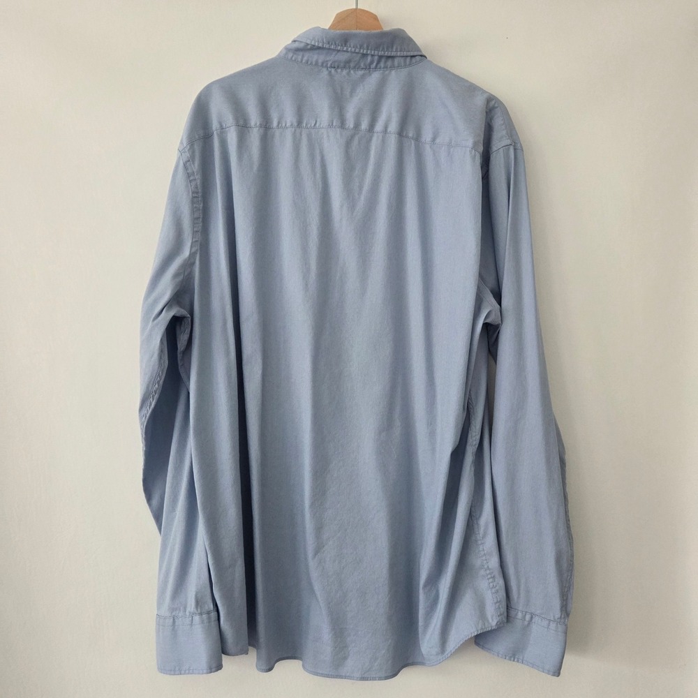 Faherty Brand Movement Shirt Mens XXL Blue Supima Cotton Stretch Button‎ Down - Picture 3 of 6